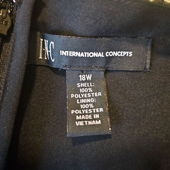 INC INTERNATIONAL CONCEPTS Cold Shoulder Gingham Floral Check Dress - Size 18W - Picture 11 of 13